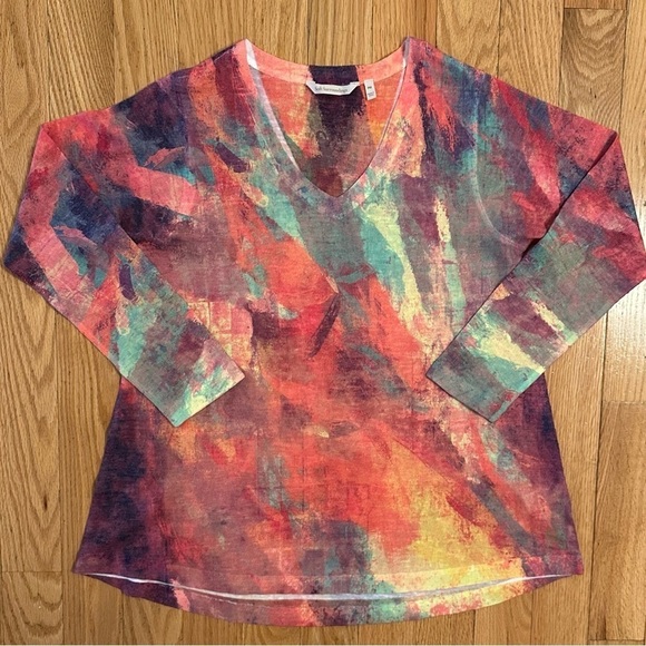 Soft Surroundings Plein De Couleurs Tunic Multicolor Top Shirt Womens M Petite - Picture 2 of 6